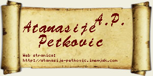 Atanasije Petković vizit kartica